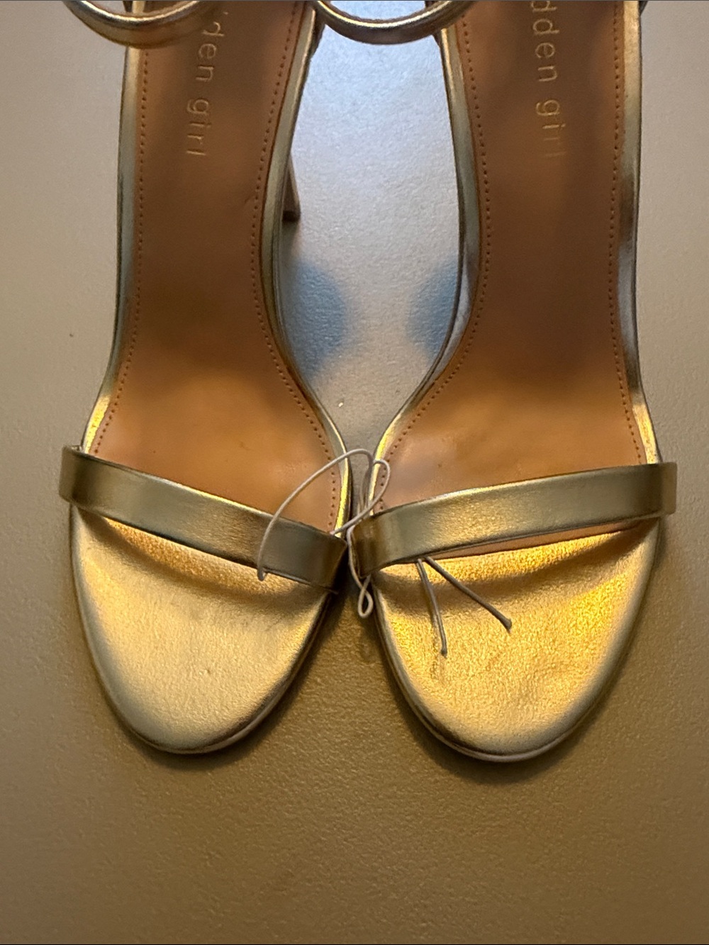 Madden Girl Metallic Gold Ankle-Strap Stiletto Sandals-NWOB or Tag - Picture 2 of 8